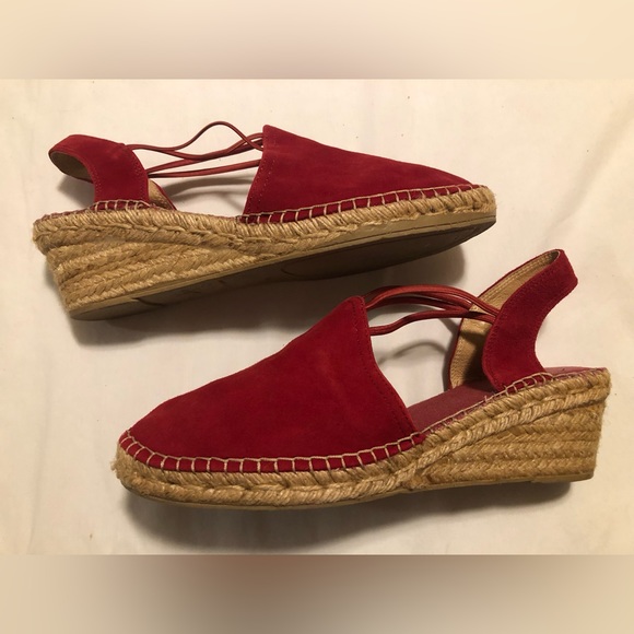 Toni Pon Originals Shoes - Toni Pons Origins,Tremp red suede espadrille wedge,sling back,look brand new, 10